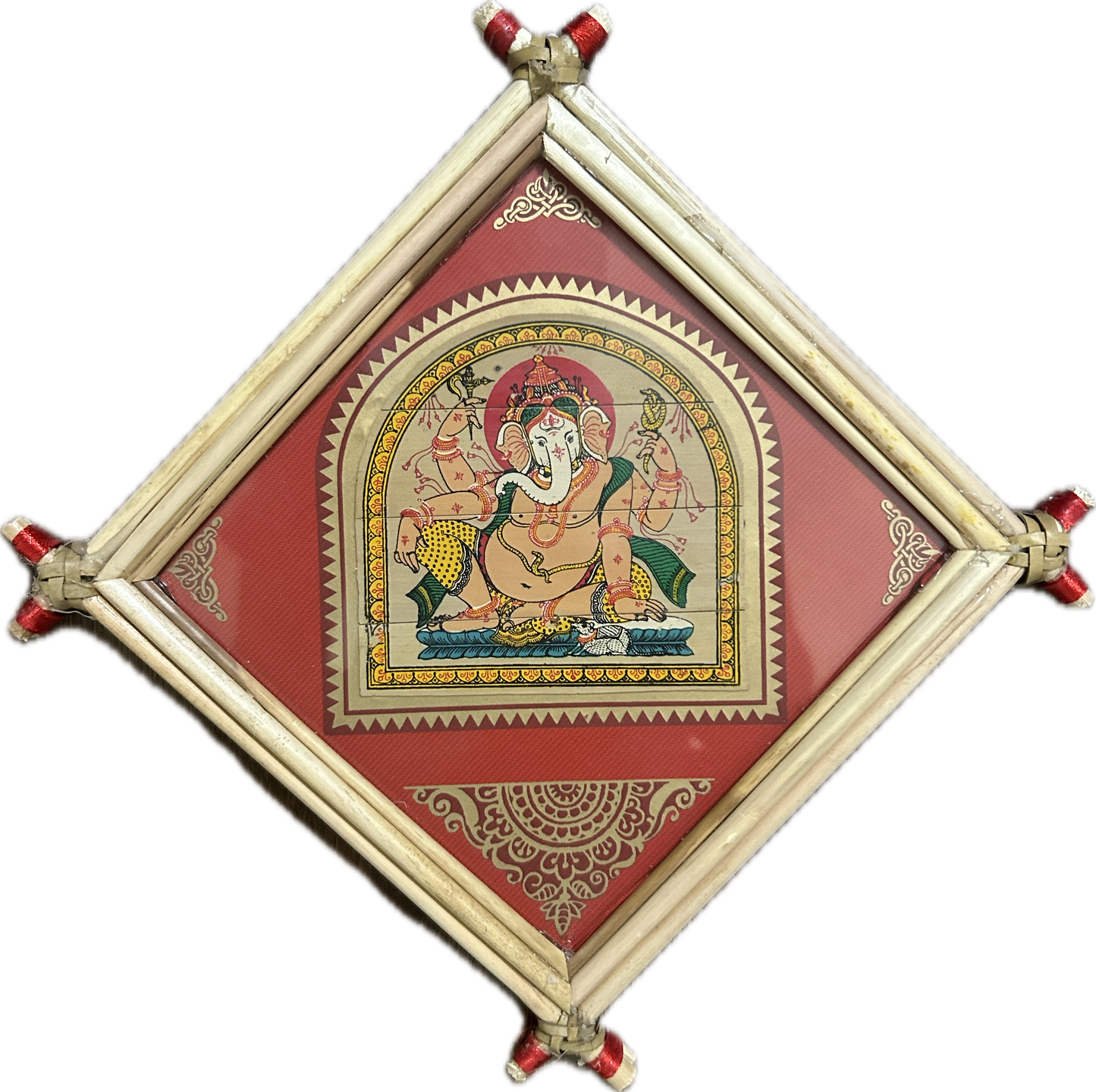 Framed Ganesha Pattachitra Painting 4.5'' X 4.5''