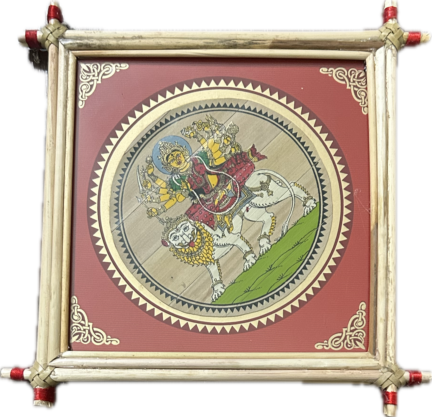 Framed Durga Painting 5.5'' X 5.5''