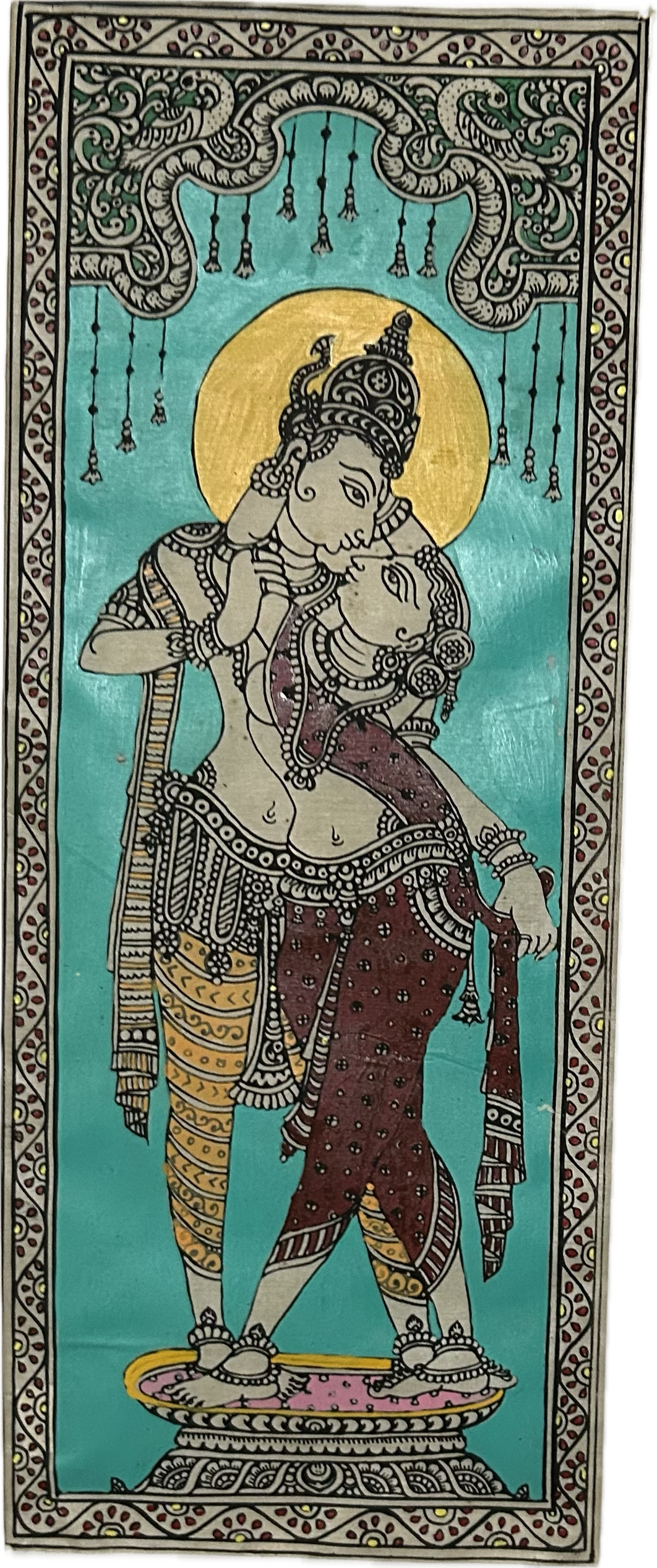Hand-Painted Pattachitra Painting 6.6" X 17"