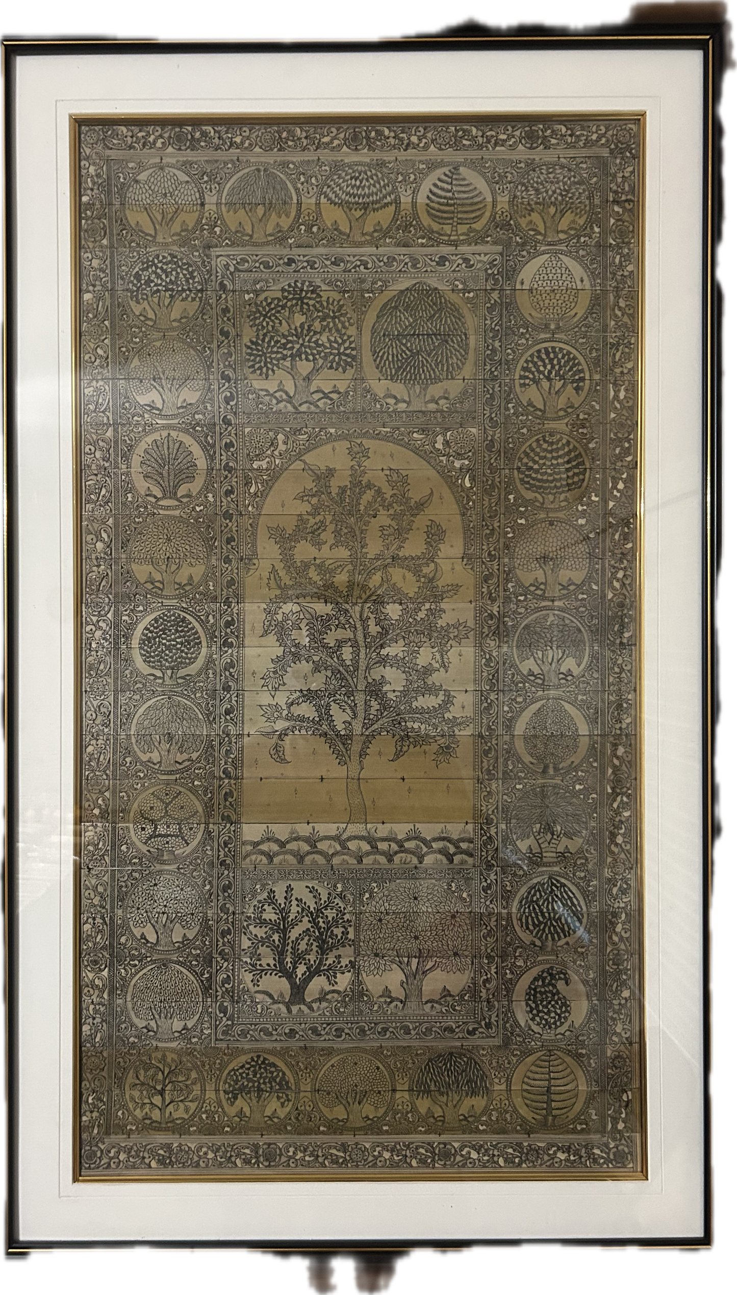 Framed Pattachitra Palm Leaf Carving