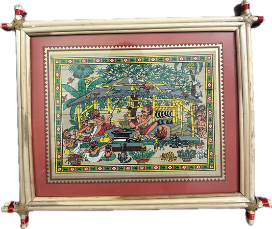 Village Life Pattachitra Painting