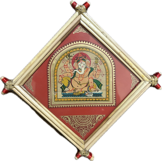 Framed Ganesha Pattachitra Painting