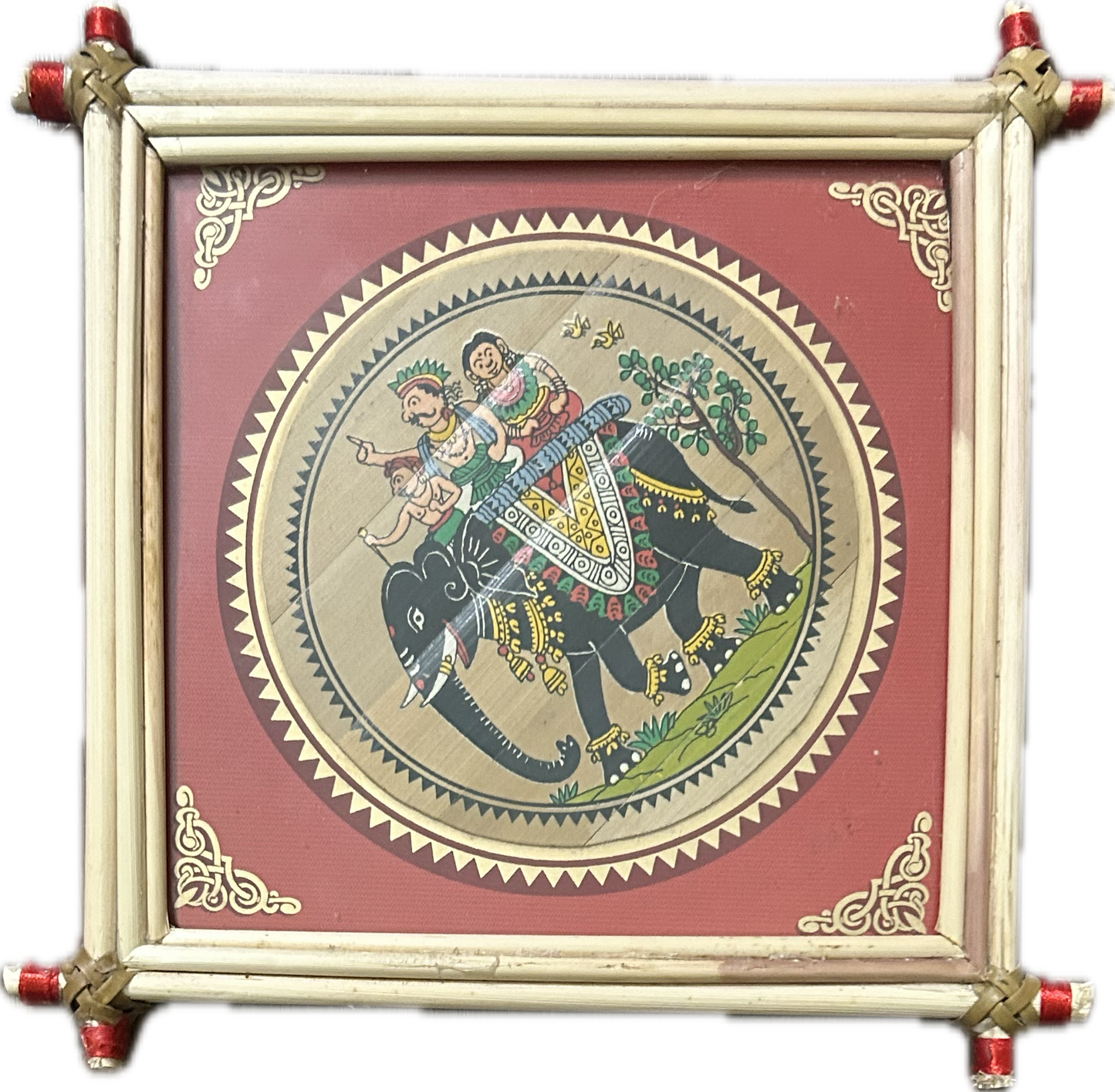 Framed Royal Elephant Ride Painting