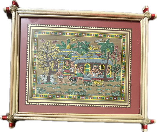 Framed Pattachitra Scene Painting