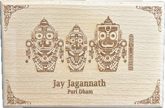 Wooden Jagannath Triad Plaque