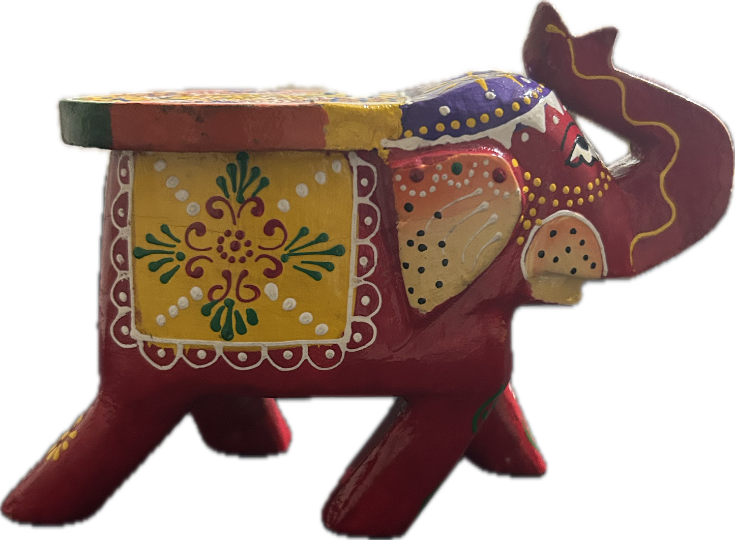 Painted Wooden Elephant