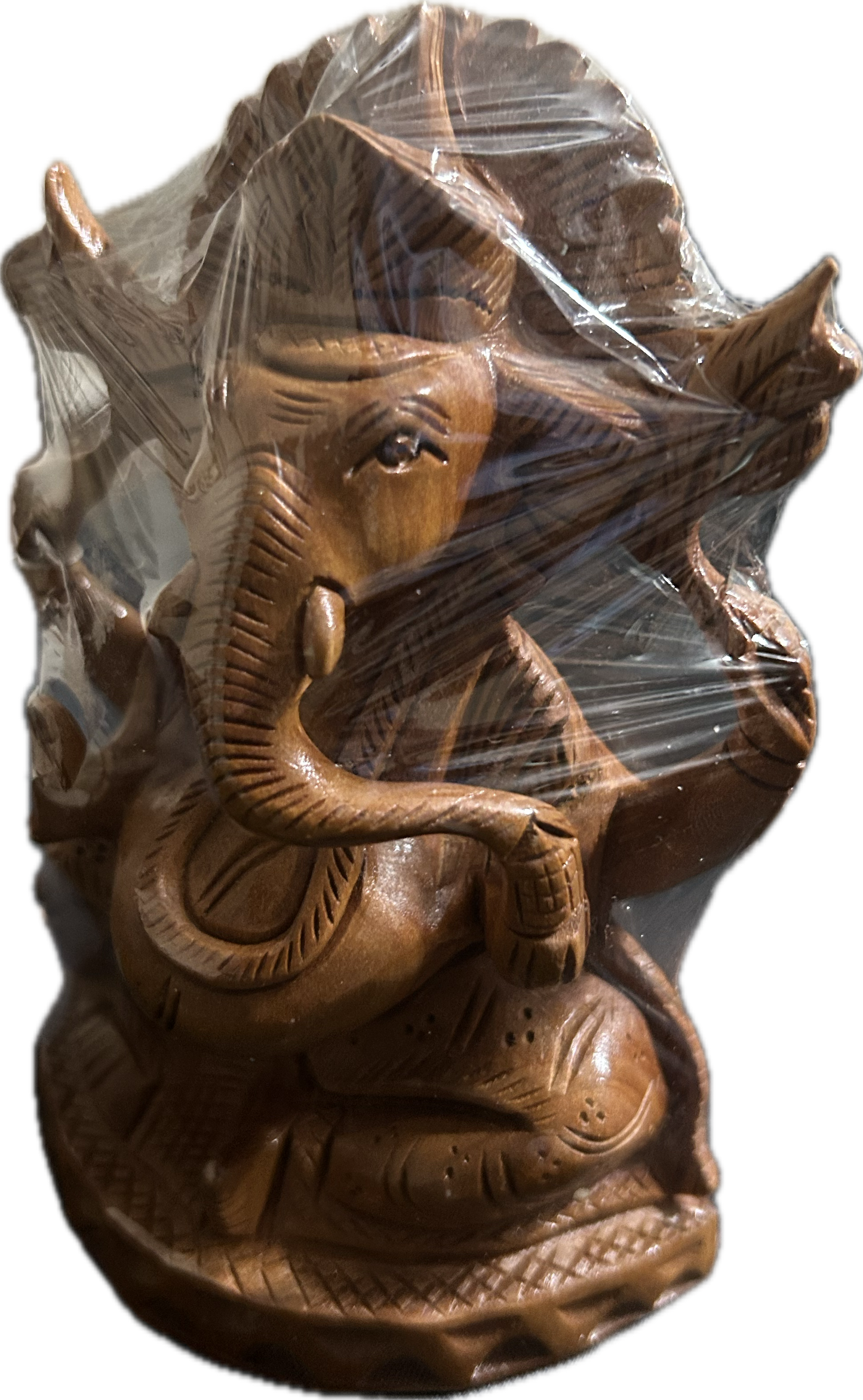 Carved Wooden Ganesha Statue