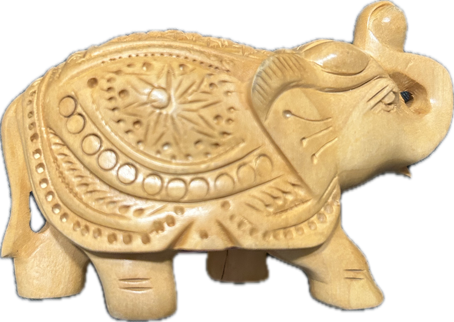 Hand-Carved Wooden Elephant