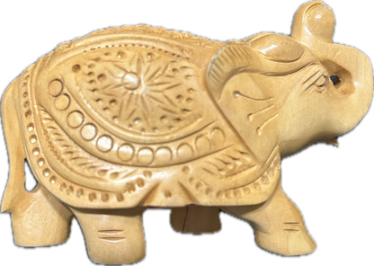 Hand-Carved Wooden Elephant