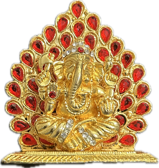 Ganesha Idol with Peacock Feather Design