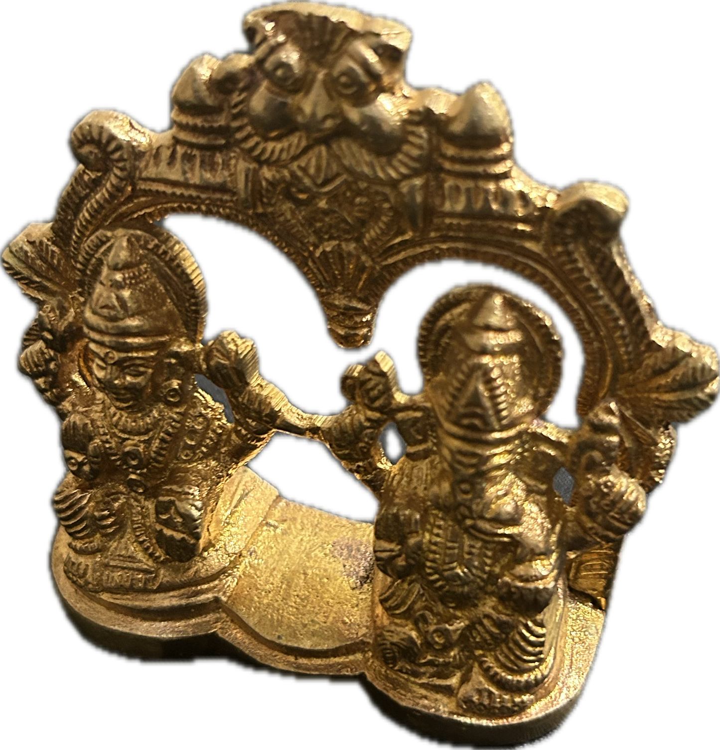 Brass Lakshmi Ganesh Idol - Duo of Wealth and Wisdom