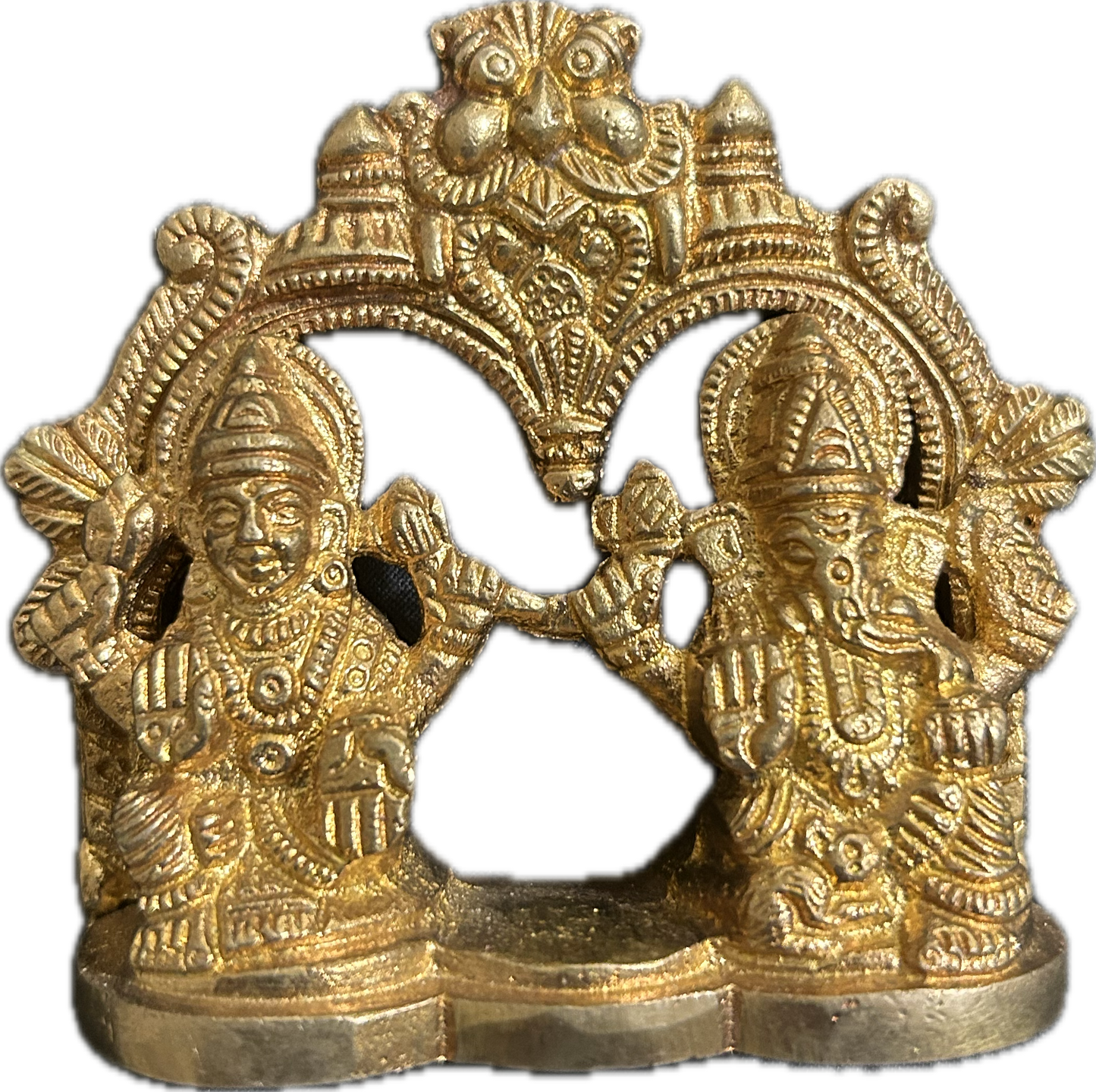 Brass Lakshmi Ganesh Idol - Duo of Wealth and Wisdom