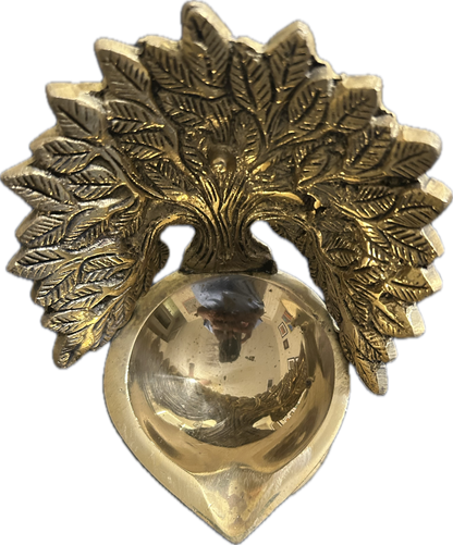 Brass Diya with Tree of Life Design - Symbol of Growth and Prosperity