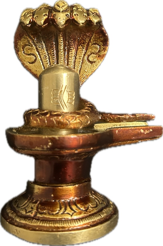 Brass Shiva Lingam with Nagpash