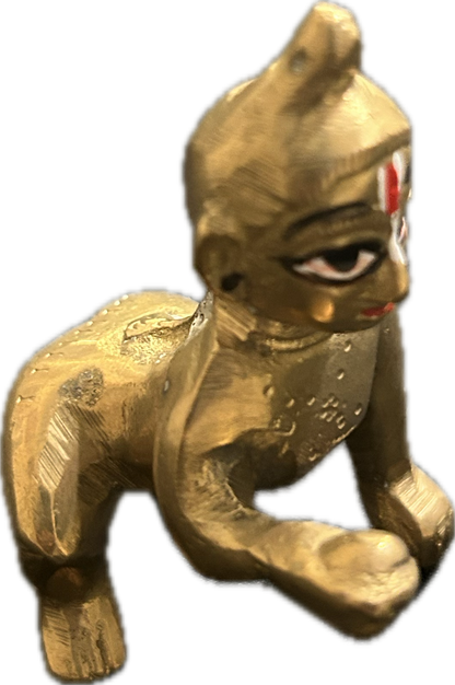 Brass Bal Gopal Idol - Child Krishna Figurine