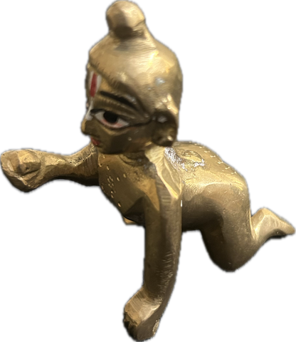 Brass Bal Gopal Idol - Child Krishna Figurine