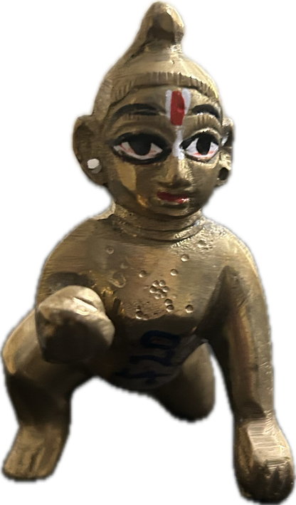 Brass Bal Gopal Idol - Child Krishna Figurine