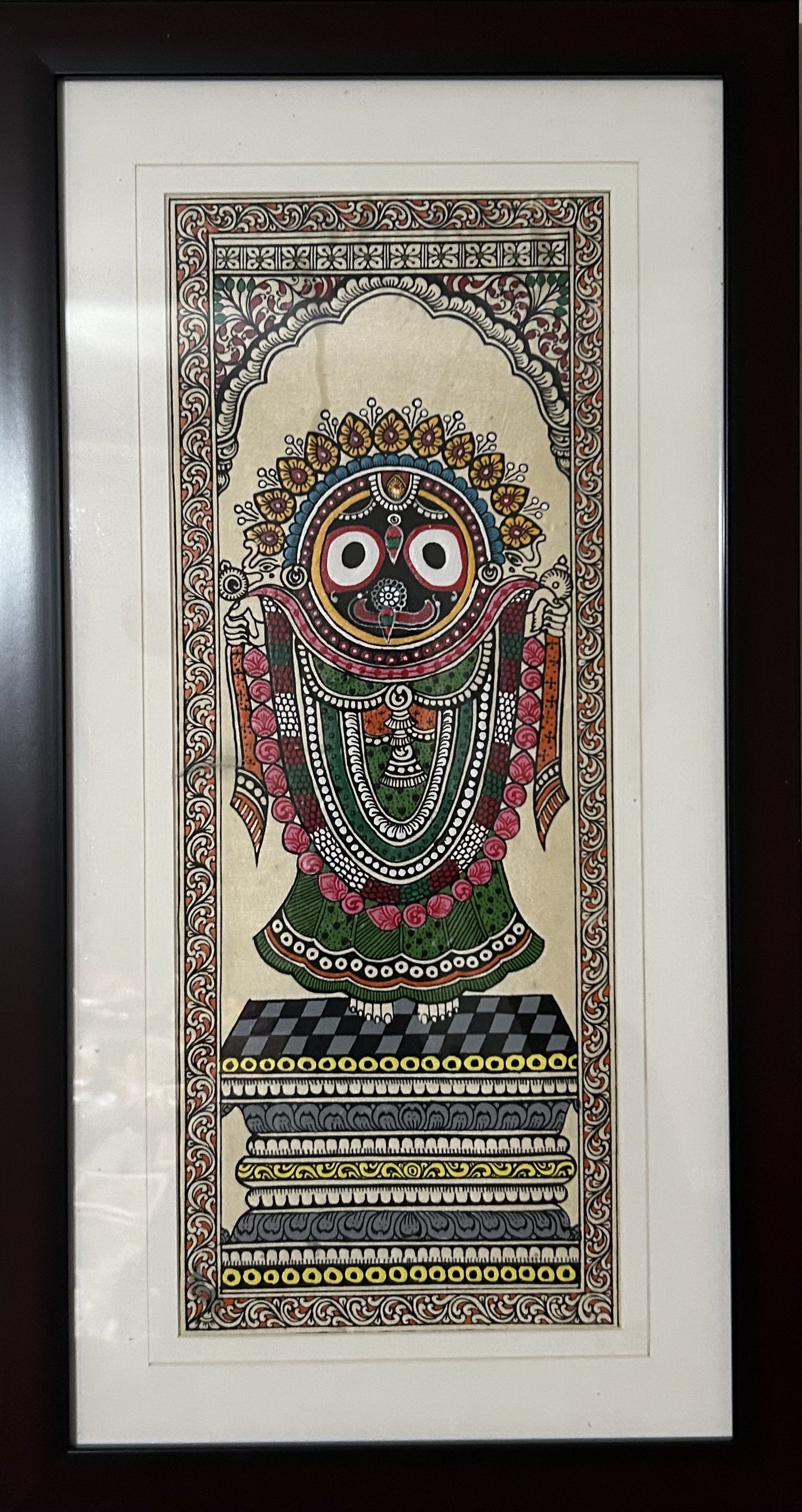 Framed Jagannath Painting 6.6" X 17"