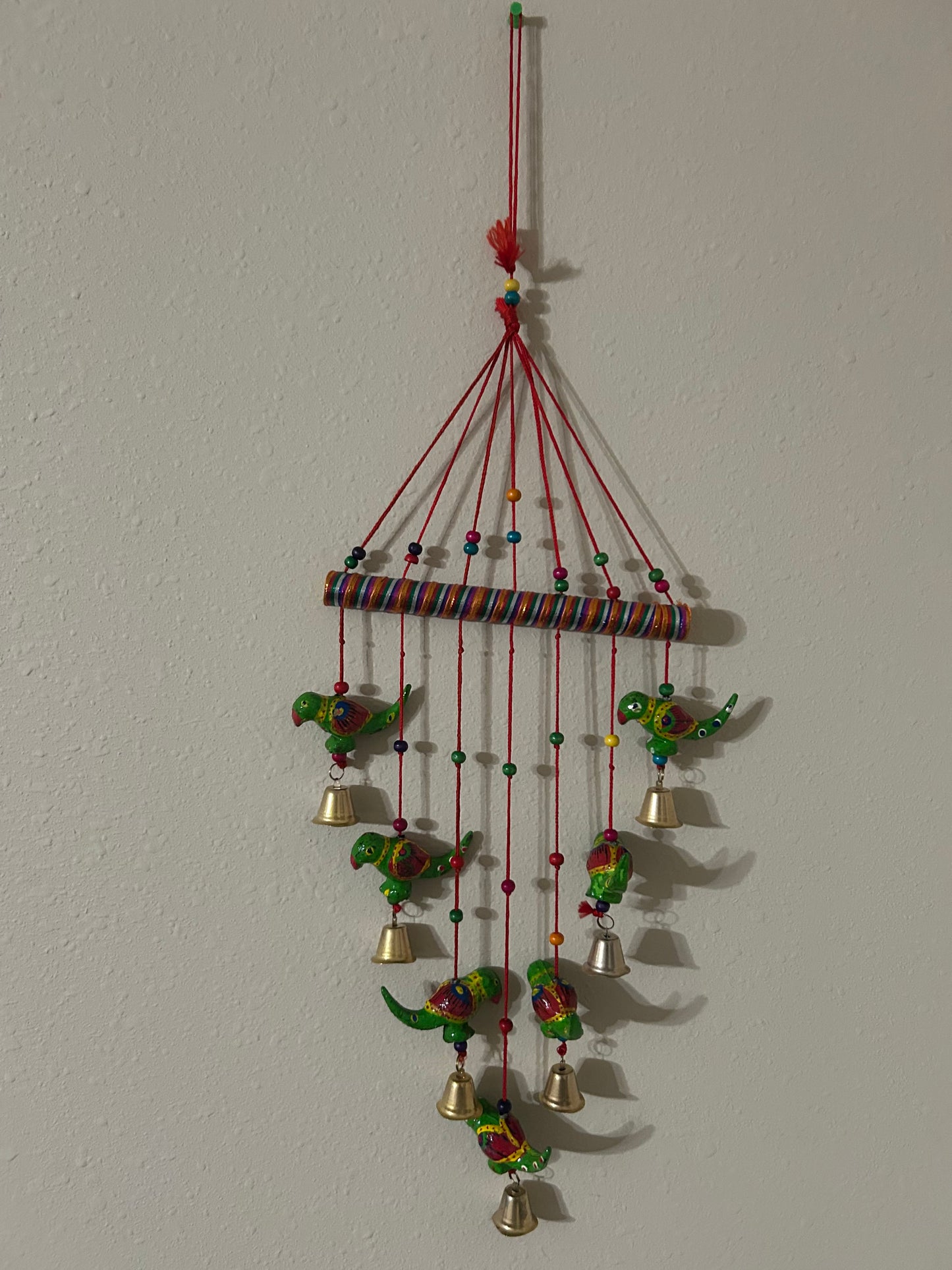 Hand-Painted Parrot Wind Chime